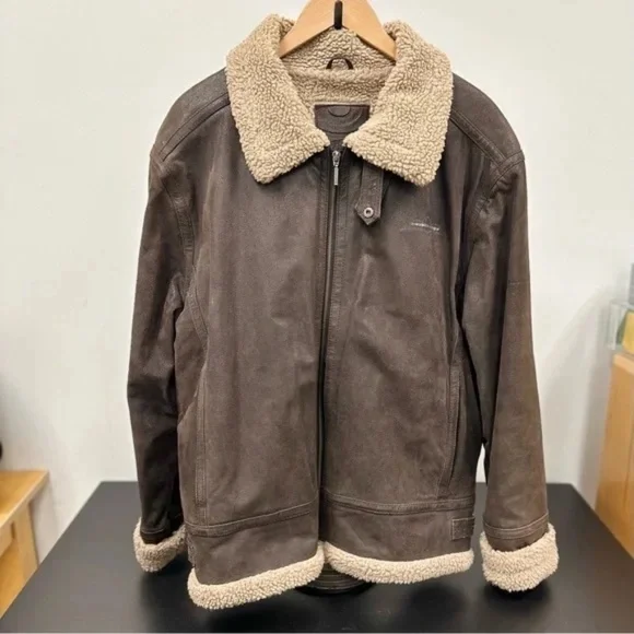 Royal Air Force XL men’s B3 style genuine leather, shearling jacket EUC - Picture 2 of 16